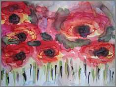 081 Flor - Akvarel p papir 25 x 35 cm - Alettes Maleri (akvarel og akryl)