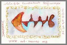 119 Art money 2006-032 - Akvarel p papir 18 x 12 cm - Alettes Maleri (akvarel og akryl)
