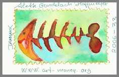 120 Art money 2006-033 - Akvarel p papir 12 x 18 cm - Alettes Maleri (akvarel og akryl)