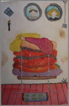129 Ane-prinsesse - Akvarel p papir 28 x 20 cm - Alettes Maleri (akvarel og akryl)