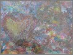 200 Hjerter i slr - Akvarel p papir 28 x 39 cm - Alettes Maleri (akvarel og akryl)